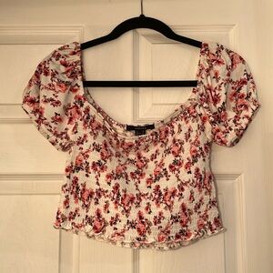 Floral Smocked Puff Sleeve Top